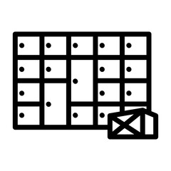 Post Office Parcel Locker Vector Line Icon Design