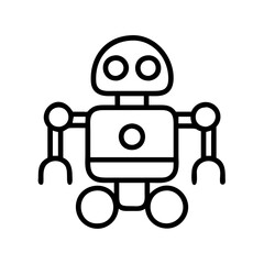 Fototapeta premium Cute robot vector image for ai technology and automation designs, robot outline illustration, simple robot art