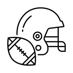 Football helmet  vector outline icon. EPS 10 file
