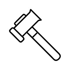 Gavel vector icon auction judge law legal court hammer symbol justice outline illustration graphic design tool