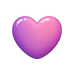 Purple Heart 3D icon symbol vector transparent no background