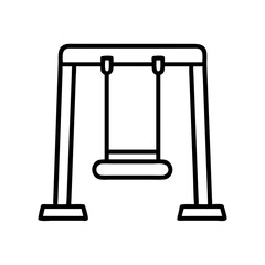 Swing set vector illustration for playground equipment design and outdoor recreation activity for kids and adults