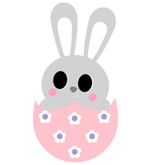 Easter Bunny, Eggs, Basket, Heart, Cute, Cartoon, Holiday, Spring, Festive, Pastel, Kawaii, Animal, Rabbit, Carrot, Greeting, Celebration, Design, Graphic, Illustration, Clip Art