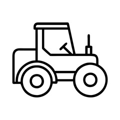 Outline drawing of a farm tractor for agriculture and farming equipment vector illustration icon design