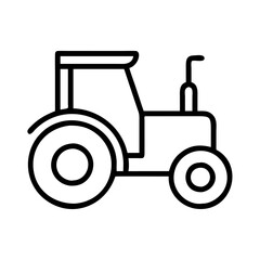 Tractor outline vector icon for agriculture farming machine farm equipment vehicle and rural transport design