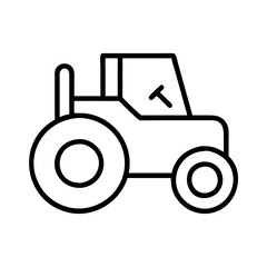 Tractor farming vehicle agriculture farm equipment machine rural industry field crop harvest icon vector