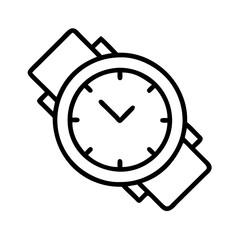 Wristwatch time clock vector icon design for fashion accessory and time management concept graphic resource
