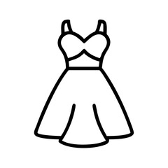 Dress line art vector icon for fashion design apparel boutique clothing store or online shop 100 character