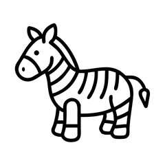 Cute zebra illustration for kids coloring book african animal safari zoo outline drawing vector design 100