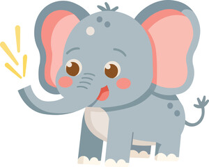 Cute Elephant Cartoon Character Illustration for Kids