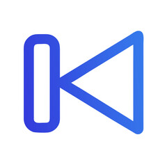 Backward Media Button Representing Previous or Rewind Icon Design