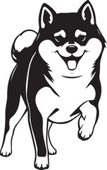 Shiba Inu dog. Hand drawn vector illustration
