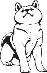 Shiba Inu dog. Hand drawn vector illustration
