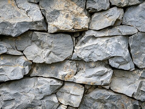 Ancient Stone Wall: A close-up view of a weathered stone wall, showcasing the rugged texture and intricate patterns of ancient craftsmanship. Each individual stone tells a story of time and endurance.