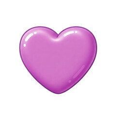 Purple Heart 3D icon symbol vector transparent no background