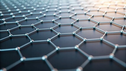 Fototapeta premium Abstract network of interconnected hexagons forming a complex molecular structure and design