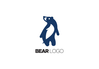Bear Logo Animal Design Wild Icon Modern Brand Identity Silhouette Graphic