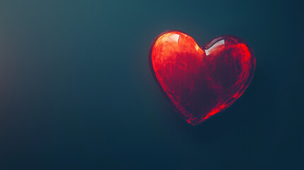 A glowing red heart floats in darkness, symbolizing warmth and gratitude in simplicity.