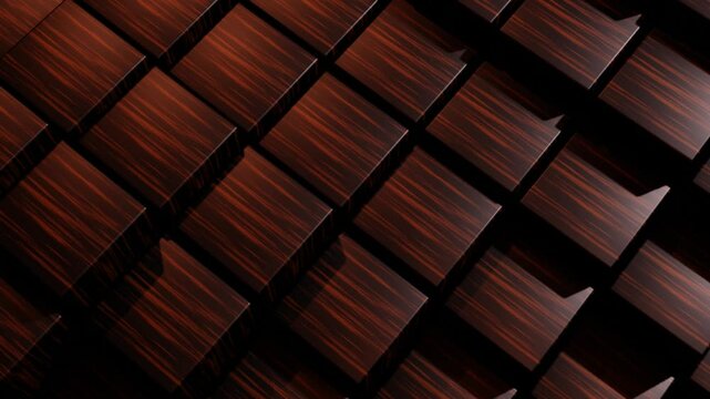 Randomly Floating Wooden Cube Pattern Seamless Up-Down Motion Loop Animation
