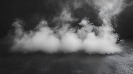 White smoke clouds on dark background.