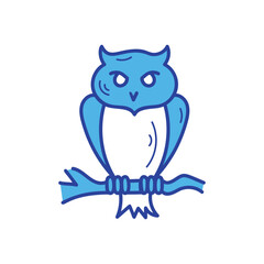 Owl icon islote white background vector stock illustration