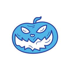 Pumpkin Face icon islote white background vector stock illustration