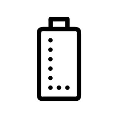 Battery with Dotted Fill Representing Charge Status Icon Design