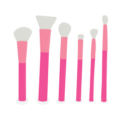 make up brushes set in pink theme