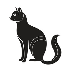 Cat line art illustration.
