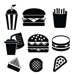 Fast food silhouette art illustration.