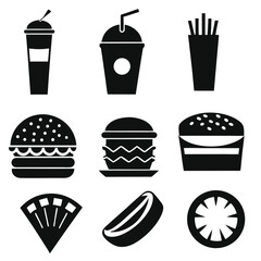 Fast food silhouette art illustration.
