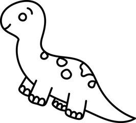 Coloring Page Outline of Cartoon Dinosaurs. Prehistoric Animals. Coloring Book for Kids.