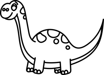 Coloring Page Outline of Cartoon Dinosaurs. Prehistoric Animals. Coloring Book for Kids.
