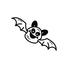 Bat icon islote white background vector stock illustration