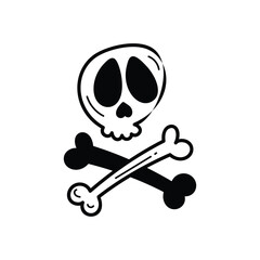 Skull icon islote white background vector stock illustration