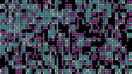 Abstract Pixel Art 8 bit background with colorful ASCII Geometric Patterns