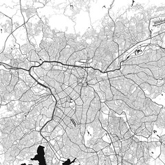 Obraz premium Sao Paulo, Brasil vector map with beach, highways and streets