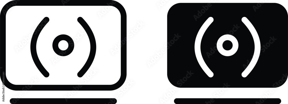 Fototapete flat style live streaming button vector design illustration.