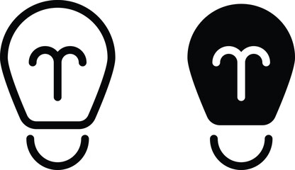 Bulb icon set. Lightbulb symbol. Idea concept sign in vector flat. Vector Illustration