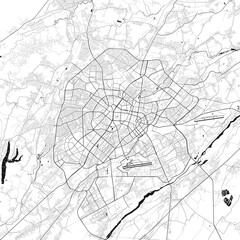 Fototapeta premium Tashkent, Uzbekistan vector map with beach, highways and streets