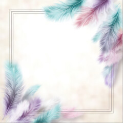 Obraz premium feather corner frame,