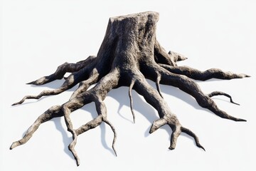 Decayed Tree Stump with Extensive Roots