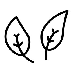 Green Leaf Vector Line Icon Design