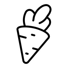 Carrot Vector Line Icon Design