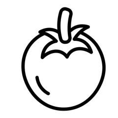 Tomato Vector Line Icon Design