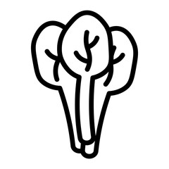 Leafy Greens Vector Line Icon Design