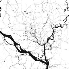 Dhaka, Bangladesh vector map with beach, highways and streets