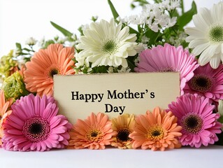 flowers surround the words "Happy Mother's Day"
