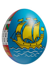 Rendered easter egg with a flag of Saint Pierre and Miquelon on the surface.