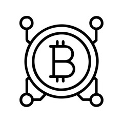 Bitcoin cryptocurrency digital currency blockchain technology decentralized finance vector icon design